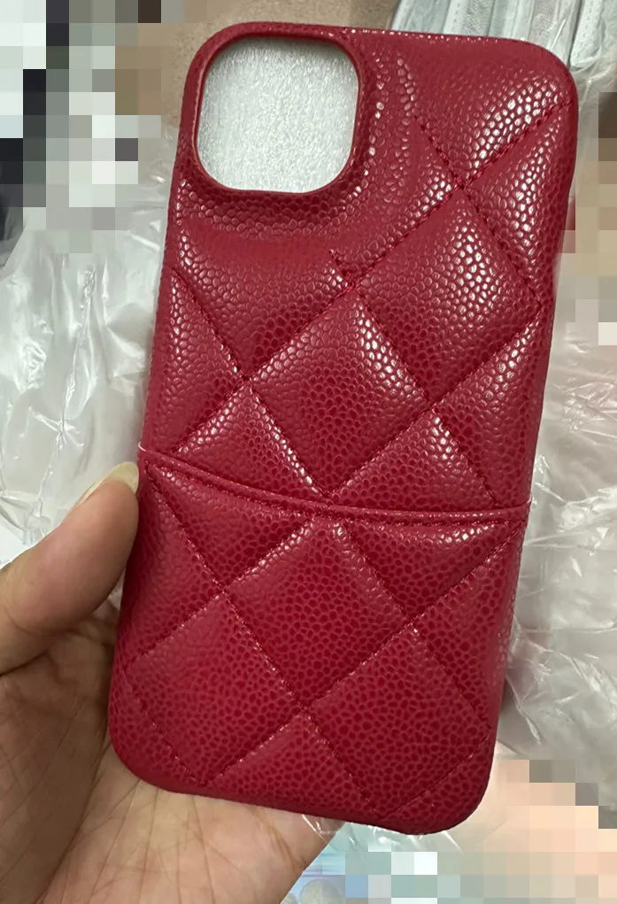 Red Color PU Leather Crossbody Chain Case For iPhone 11 12 13 14 15 Pro Max