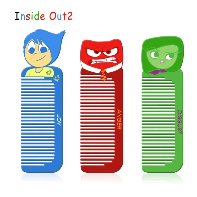 

Disney Inside Out 2 Children's Cartoon Hair Comb Joy Fear Anger Disgust Sadness Figure Styling Hair Comb Children Birthday Gifts