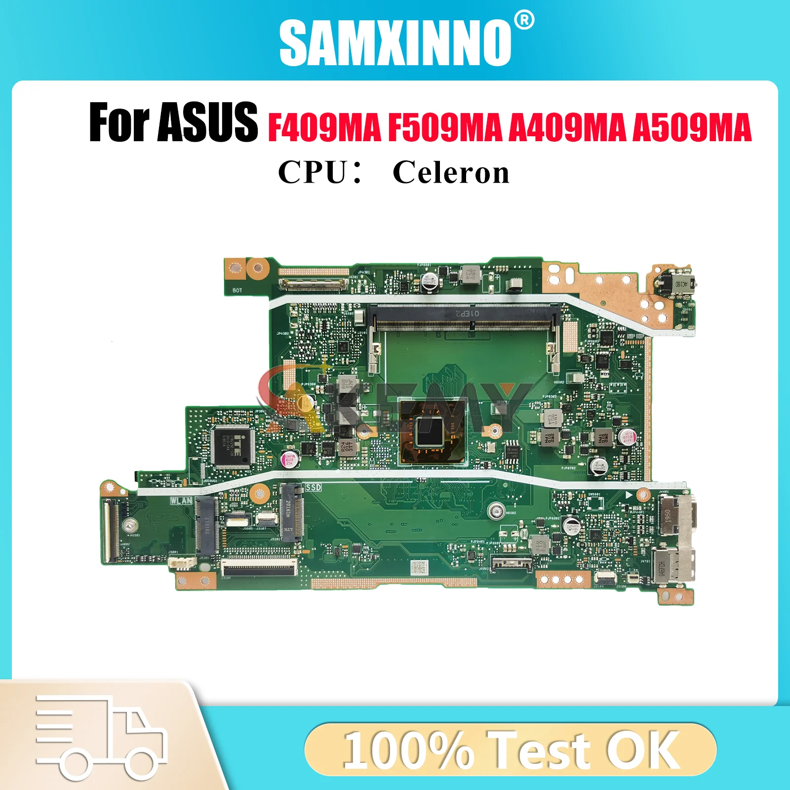Placa base para ordenador portátil X409MA para ASUS VivoBook X409MA F509MA A409MA F409MA X409M A509MA placa base con CPU Celeron pruebas OK envío rápido