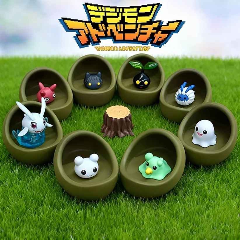 귀여운 디지몬 1세대 어린 시절 8개 세트 장난감 모델 애니메이션 피규어 장식품 컬렉션 어린이 생일 선물 3cm