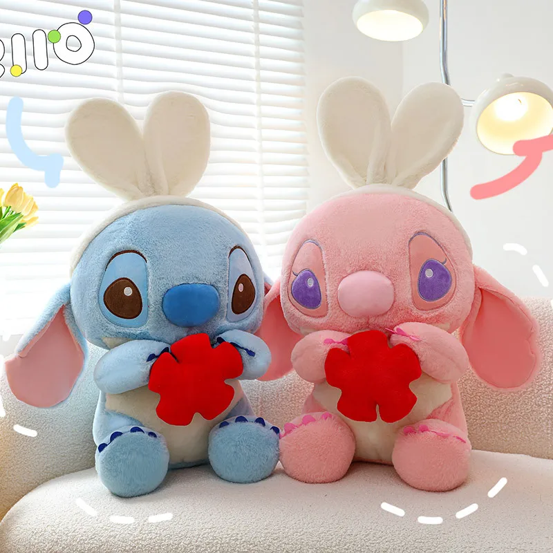 Disney Stitch Angel Plush Toys Kawaii Anime Cartoon Boojiboo Soft Stuffed Kid's Accompany Cute Dolls Boy Children Birthday Gift