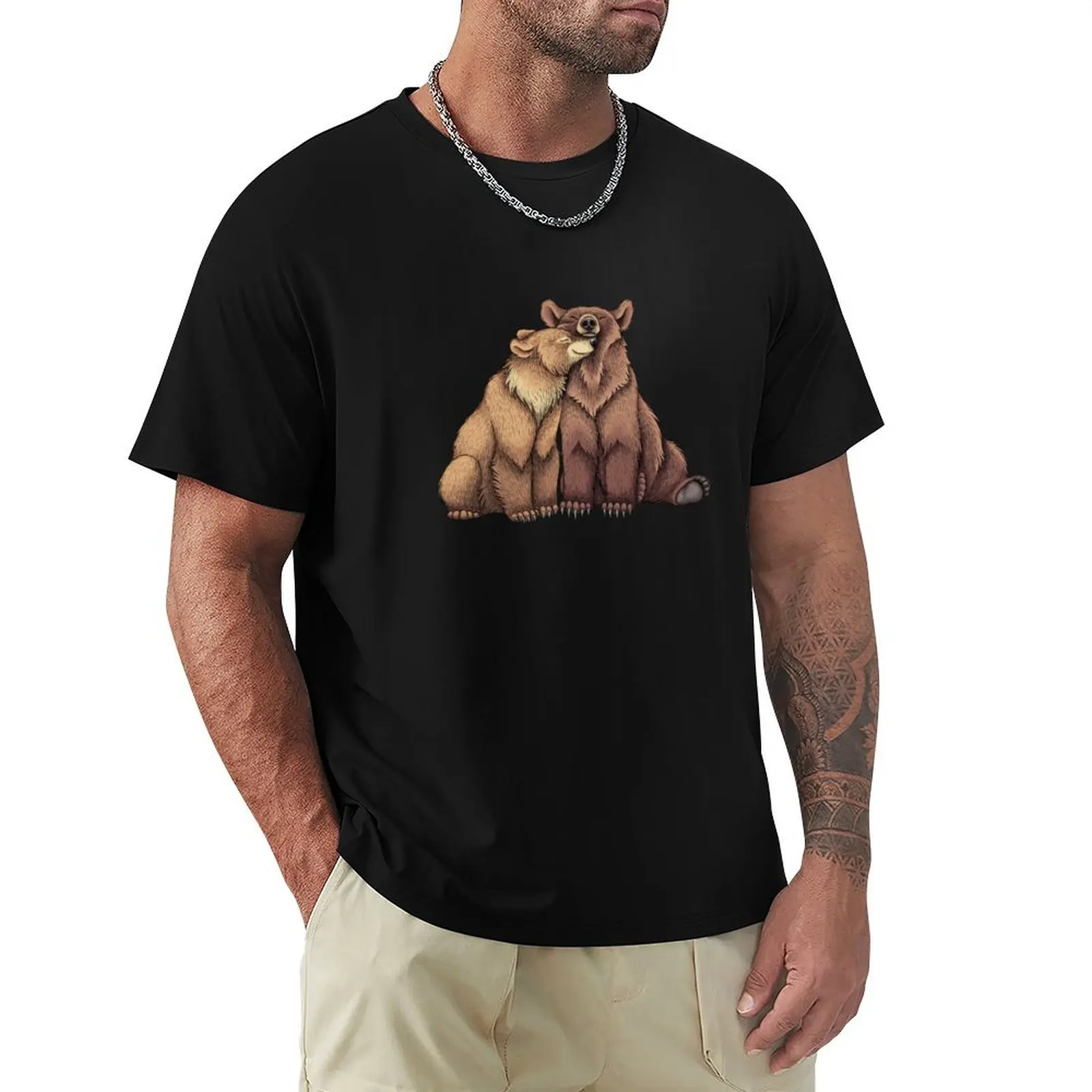 

Bear Couple T-Shirt Vintage Style Printed Top
