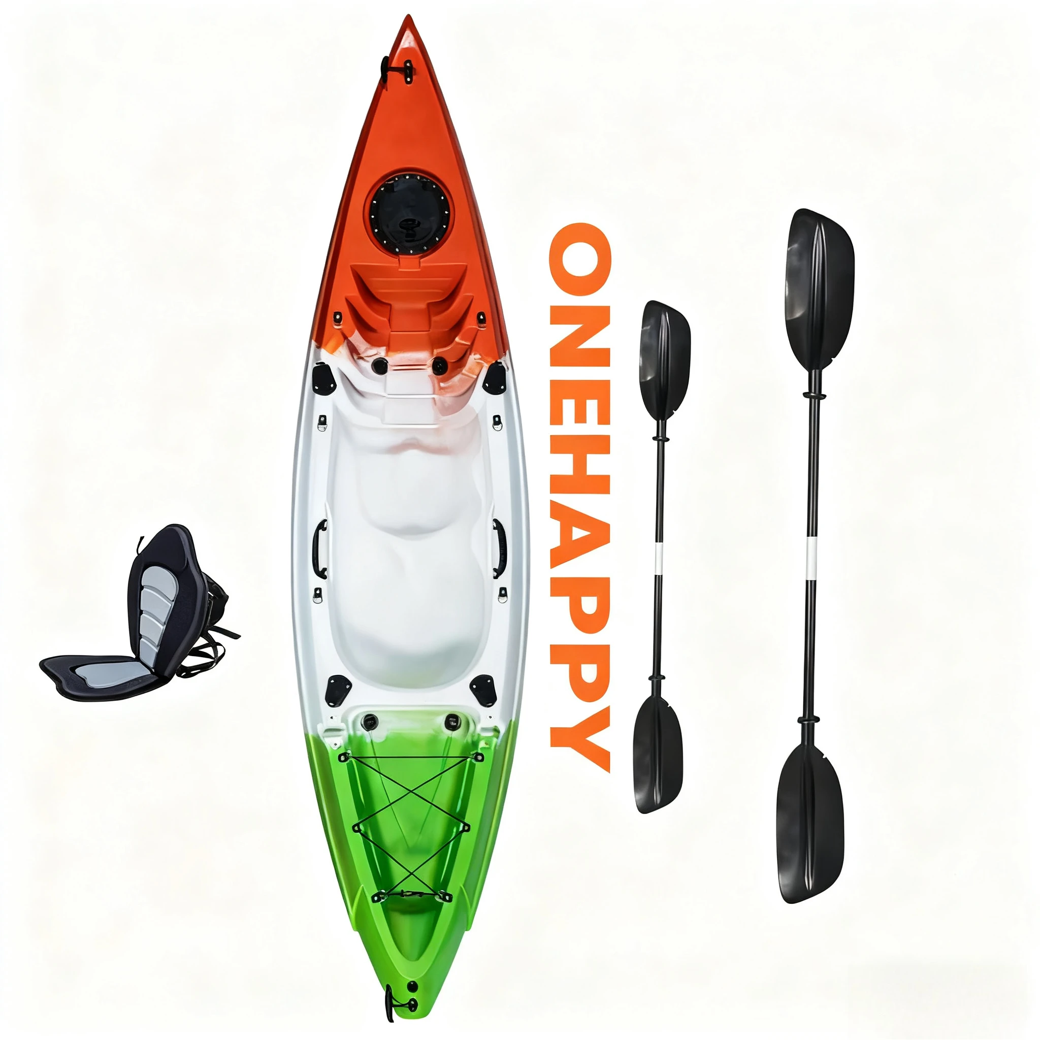 قارب صيد كاياك لشخصين بطول 10 أقدام، قارب تجديف بلاستيكي LLDPE بطول 3.1 متر مع مجداف لبحيرة النهر والترفيه العائلي في الهواء الطلق