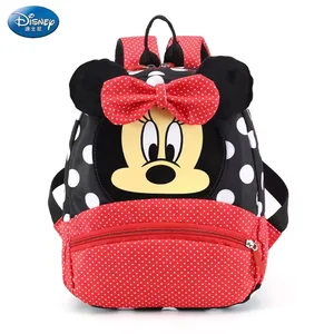 Disney Cartoon Mochila para Bebês Meninos e Meninas, Minnie Mickey Mouse Schoolbag, Lovely Schoolbag, Kindergarten Kids Gift 10 principais vendas kit mochila escolar minnie - №4