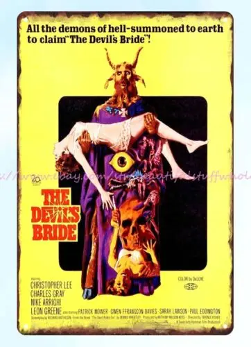 1968 The Devil's Bride horror movie poster metal tin sign art posters online