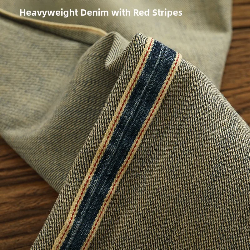 الرجعية اليابانية Sle الضوء الأزرق الرجال سليم مستقيم الساق الجينز الدنيم السراويل Faionable السراويل الطويلة مريحة للتنفس