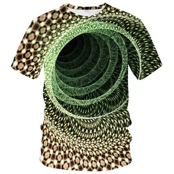 Funny Illusion Graphic T Shirt for Men 3D Printed Art Optical T-shirt ropa y2k Tops Harajuku Fashion Street Tees Womens Clothing