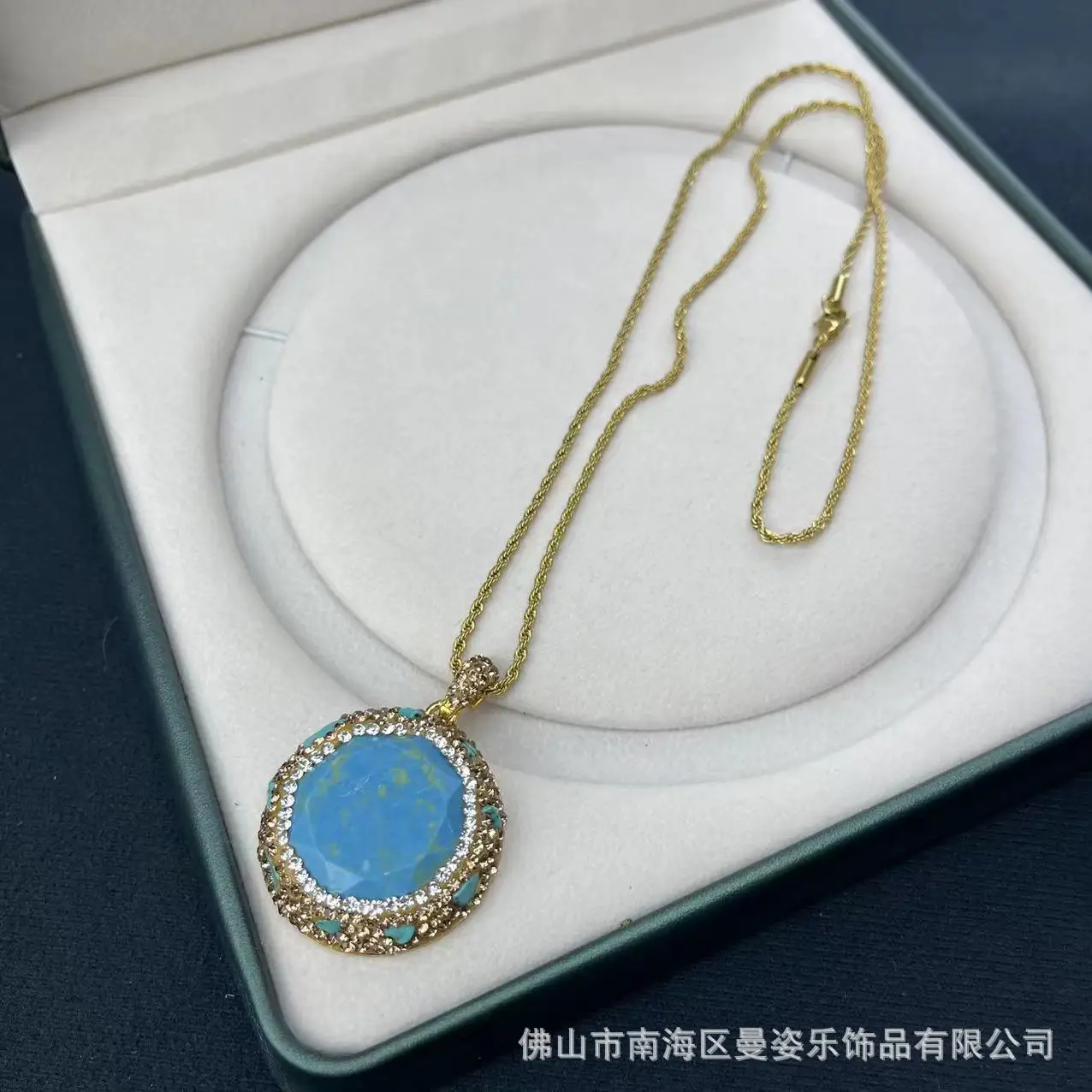 DIY accessories New turquoise ethnic style two-piece set, new Chinese turquoise Guochao jewelry clay inlaid with original jewelr