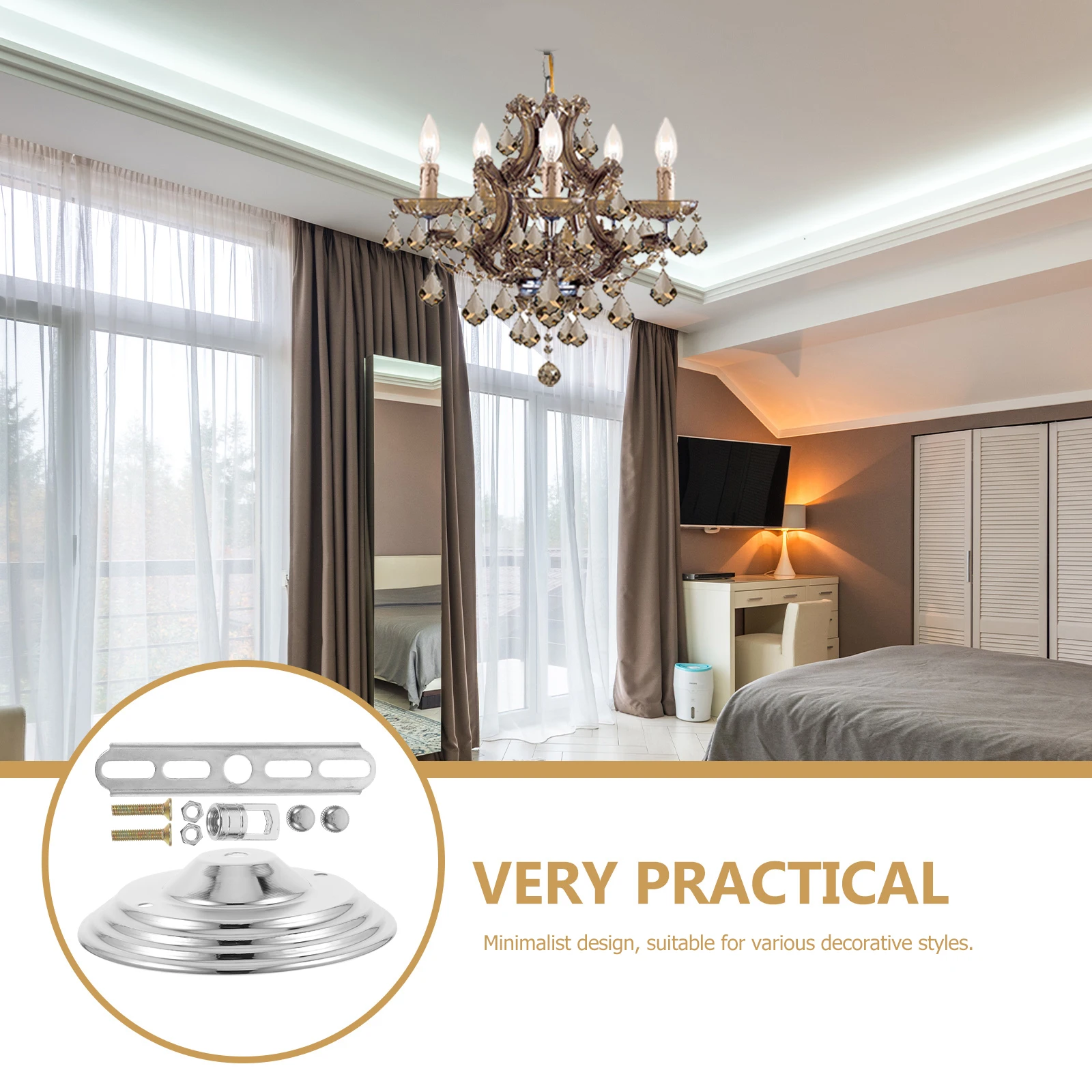

Black Multi-layer Heavy-duty Chandelier Ceiling Plate Light Canopy Mount Bracket Cover Replacement LED Lamp Shades Living Room