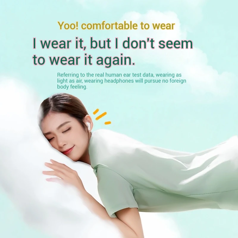 HAVIT E9 Wireless Earphone Noise Reduction Hi-Fi Bluetooth5.4 Long Endurance Half In Ear Small Ear Headset Custom Gaming Earbuds