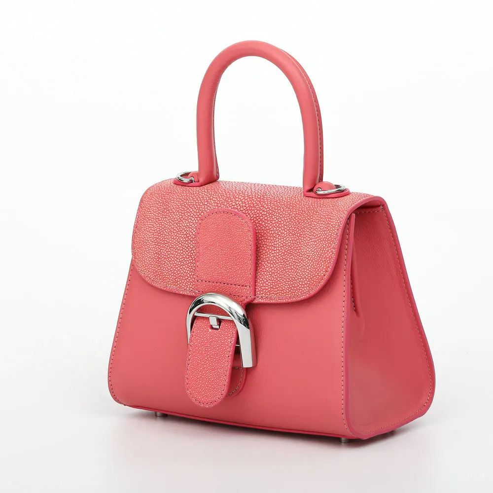 Bolso de hombro de piel de pez perla 2023 para mujer, bandolera de cuero genuino de gran capacidad, a la moda, 45