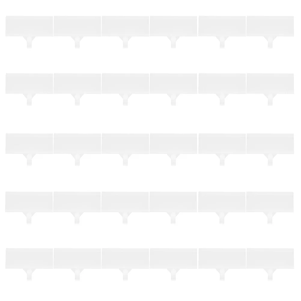 

30pcs Price Tag Label Strip Shelves Bins Clear Labels Holder White Clips Signs Plastic Hanger Labels Bin Label Holders Storage