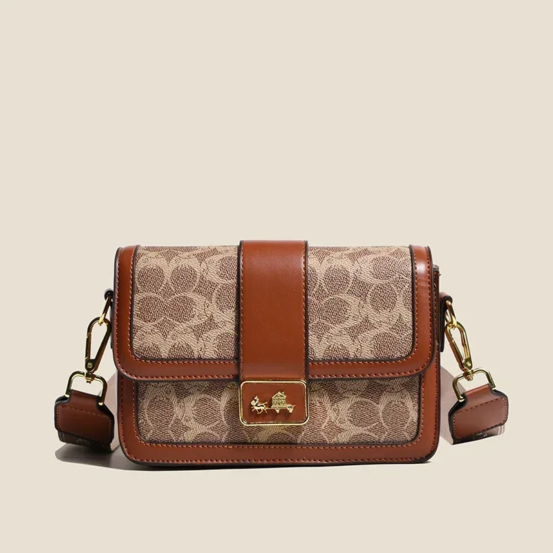 

Chic Minimalist Shoulder Bag - Luxury Leather Crossbody Purse With Vintage Inspired Details And Custom Letter Logo