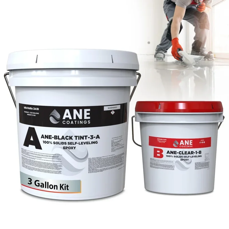 Self leveling kit-ane garage floor kit spreads seamlessly. Durable, industrial grade clear C