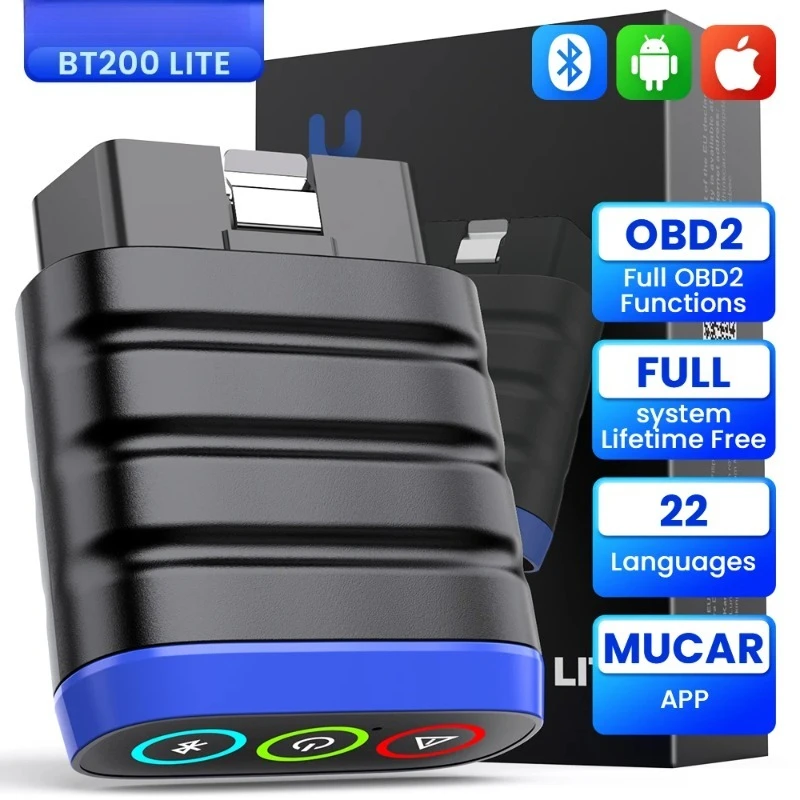 Scanner Full System Diagnostics Clear Code Reader Live Date Car Diagnose via Bluetooth DollarFix APP MUCAR BT200 Lite Auto OBD2