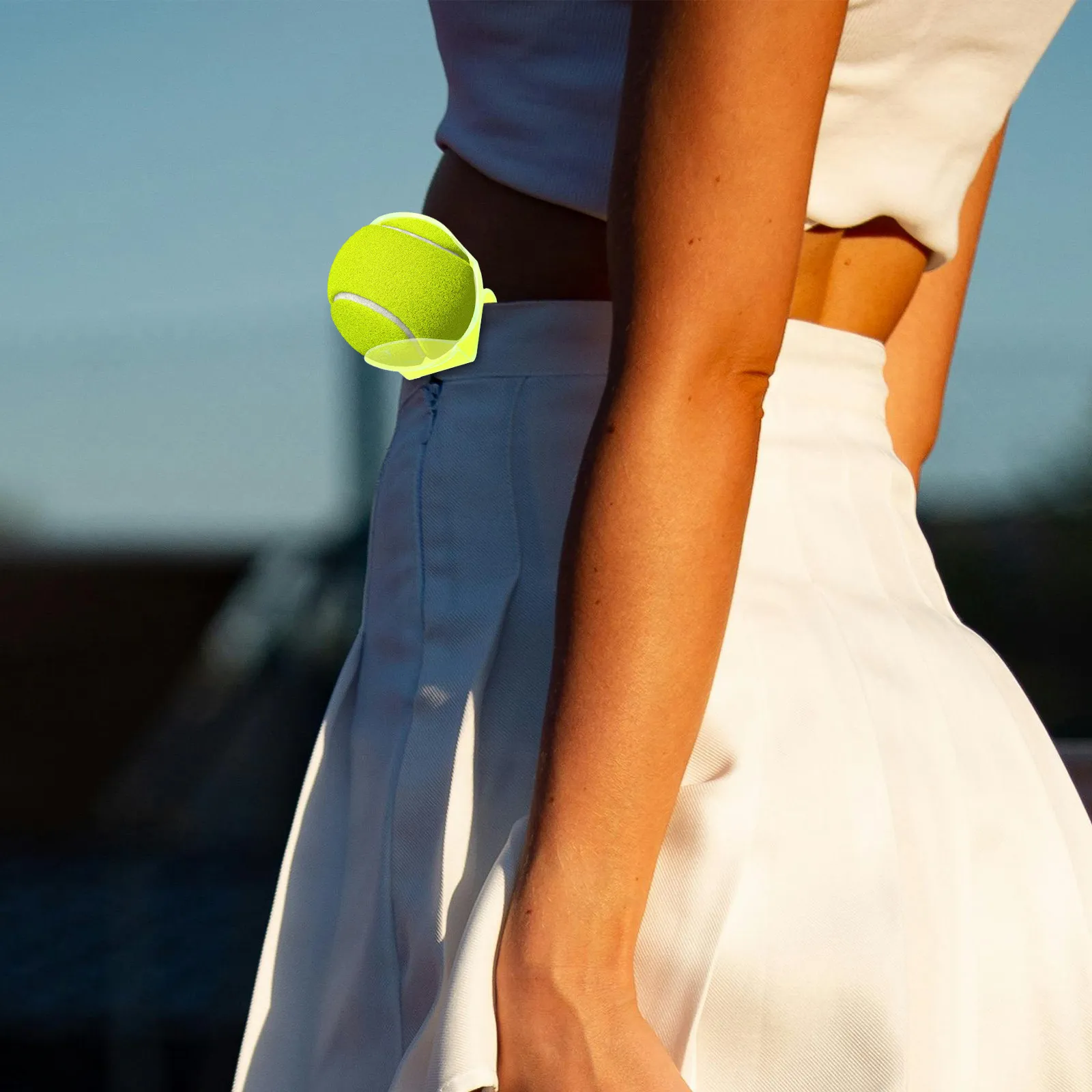 

2Pcs Tennis Clip Fluorescent Yellow Portable Ball Holder Waist Belt Tennis Ball Carrier for Efficient Training