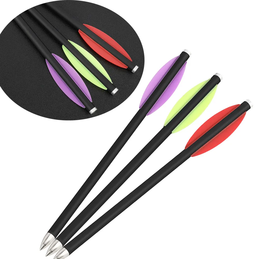 

6/12/18/24pcs Crossbow Bolts 6.3" Mixed Carbon Arrows Archery ID 4.2mm OD 6mm Shaft Rubber Feather for Crossbow Hunting Shooting