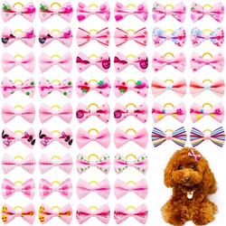 10/20/30PCS Pink Style Pet Hair Bows Dog Cat Decorate Bows Puppy Hair Accessories Dog Hair Rubber Bands for Small Dog Supplies