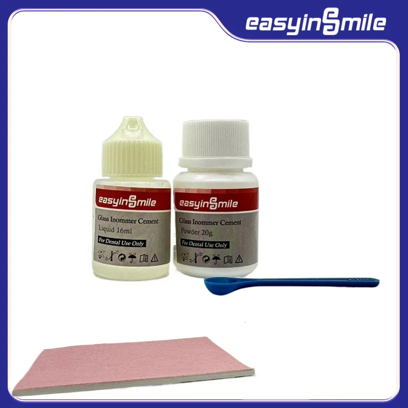 Easyinsmile Dental Glass Ionomer Цементные наполнители Материалы 20 г + 16 мл Перманентный инструмент для восстановления зубов для корон и мостов