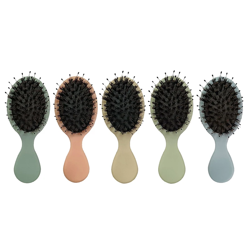 New Natural Boar Bristle Oval Hair Brush Comb Head Scalp Massage Comb Portable Horsehair Comb Fashion Styling Tool