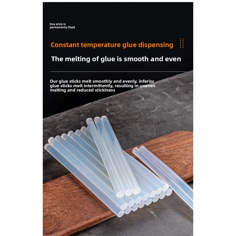 Bastoncini di colla a caldo trasparente ad alta viscosità - EVA, 7mm x 15mm in blocco
