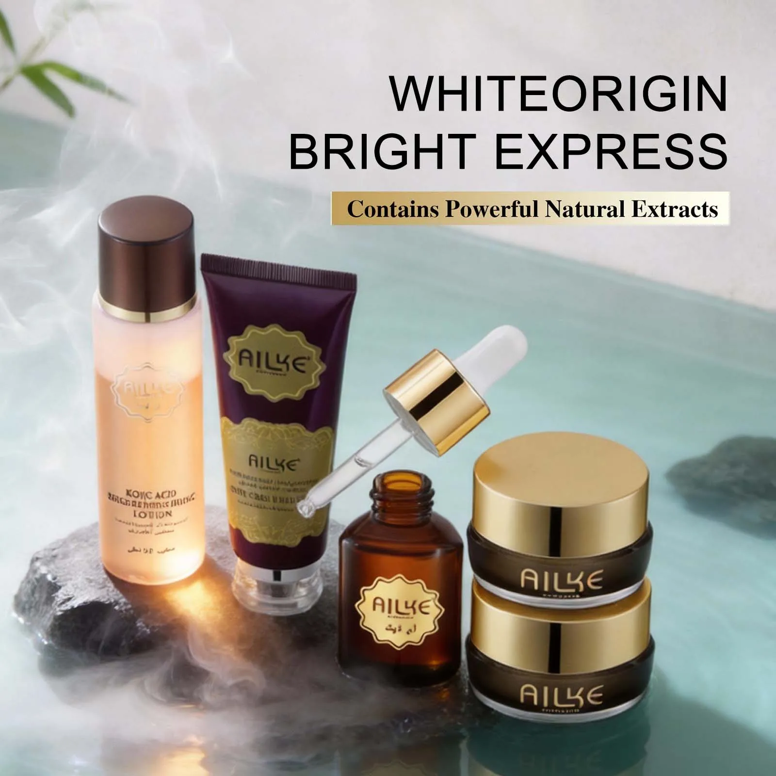 

AILKE Отбеливающий набор для ухода за лицом, чистая кожа, отбеливающий дневной и ночной крем для лица, удаление темных пятен, веснушек, меланина, пятен