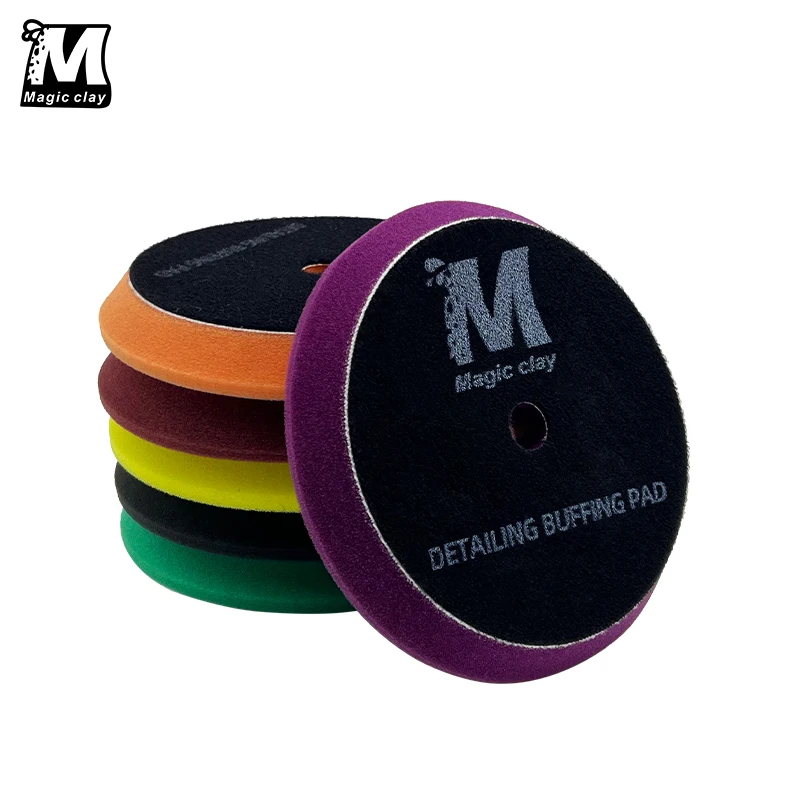 

3/5/6 дюймов самоклеящаяся полировальная губка для вощения, полировальная подушечка для колес, фиолетовая полировальная подушечка из пенопласта DA, комплект полировальных подушечек для автомобиля
