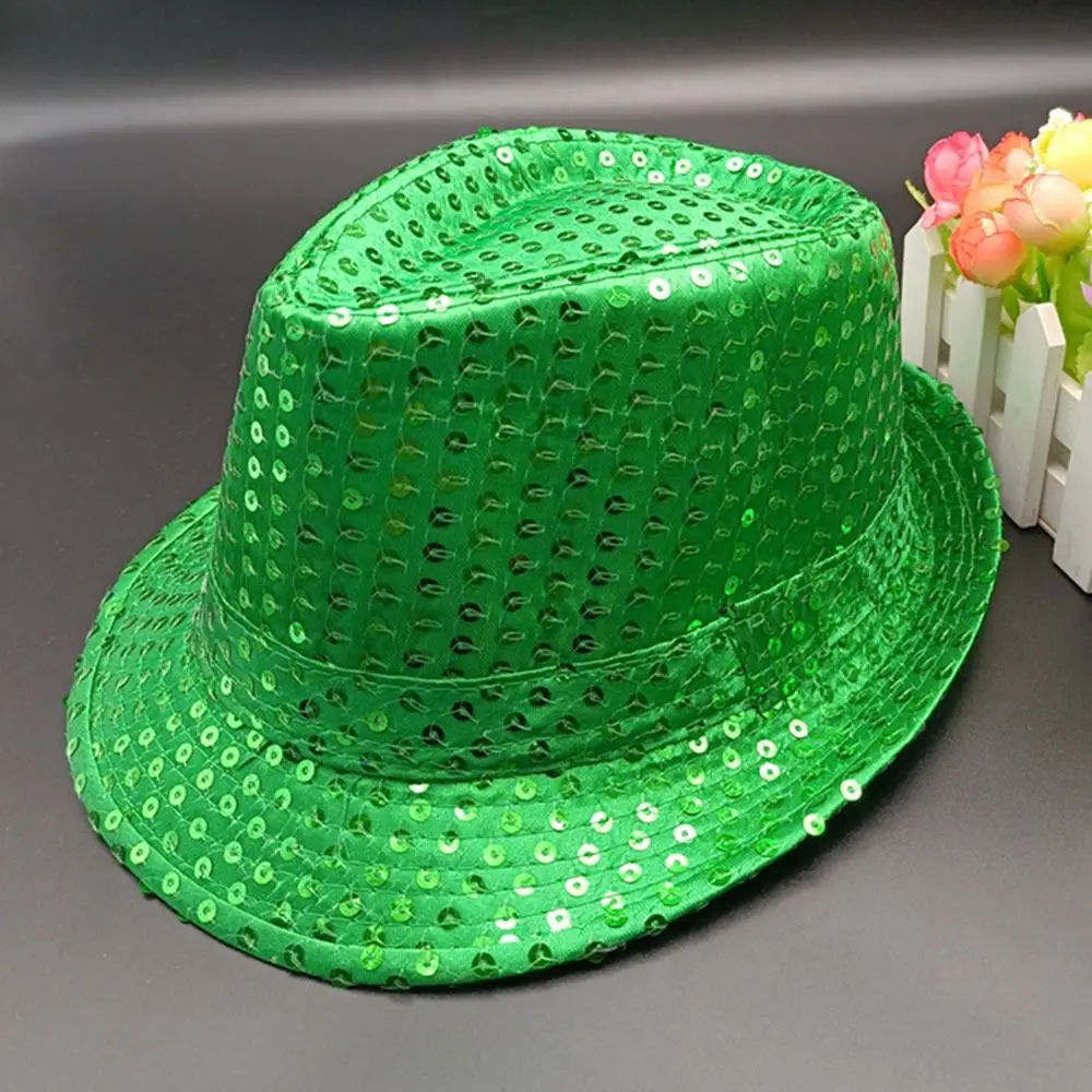 Sombrero de Jazz decorado con lentejuelas para niños, gorra de rendimiento de baile de escenario, sombrero de fiesta de vacaciones, gorra de Panamá