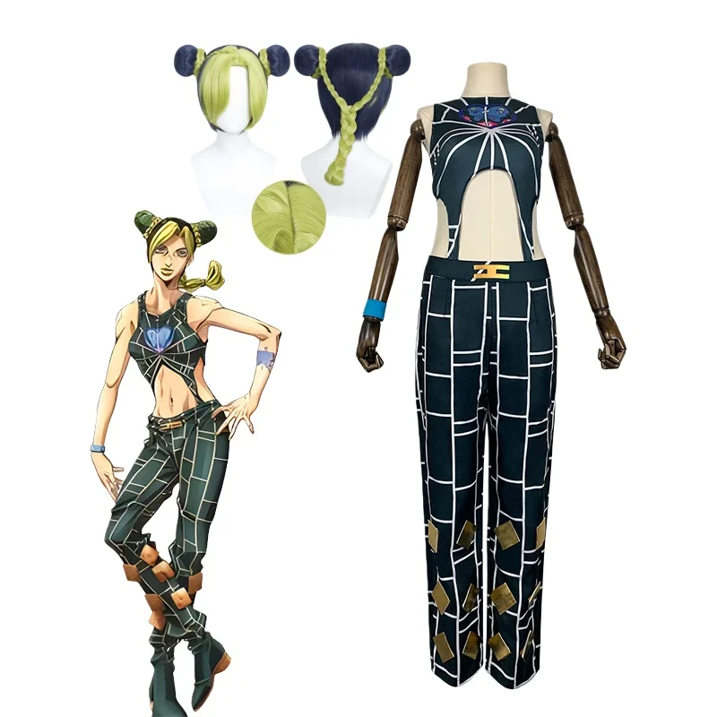 

Jolyne Cujoh Cosplay Costume Wig Anime Jolyne Kujo Woman Christmas Halloween Party Clothing 2026