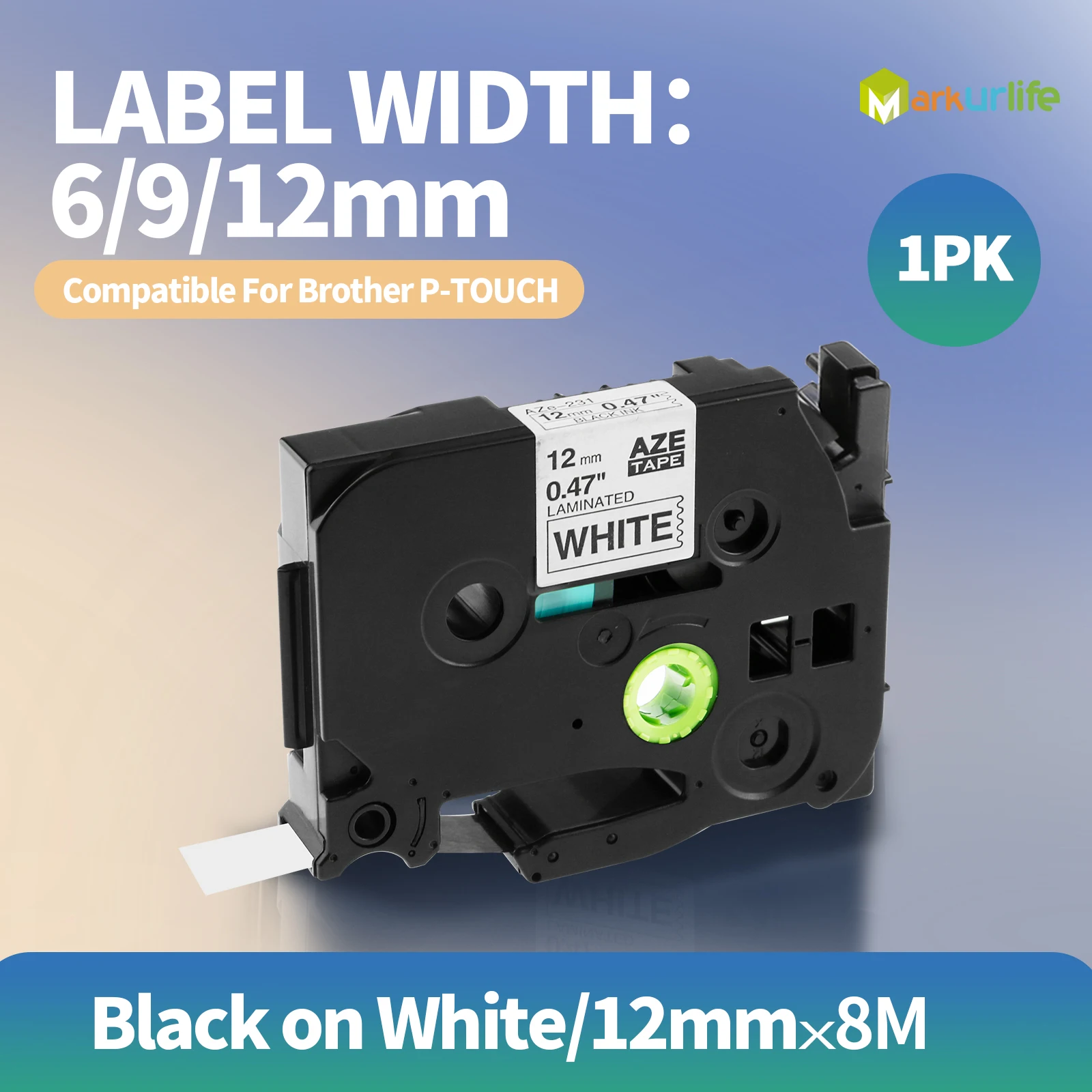 Compatible For Label Tape tze-231 for Brother Ptouch Maker  Multicolor 12mm 8m Printer Ribbon for PTH110 PTD200 160 Label Makers