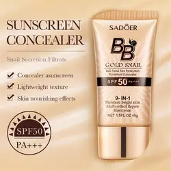 SPF50+ PA++++ Gold Snail Sunscreen BB Cream Waterproof Sunblock Foundation Concealer Isolation Moisturizing BB Cream Makeup