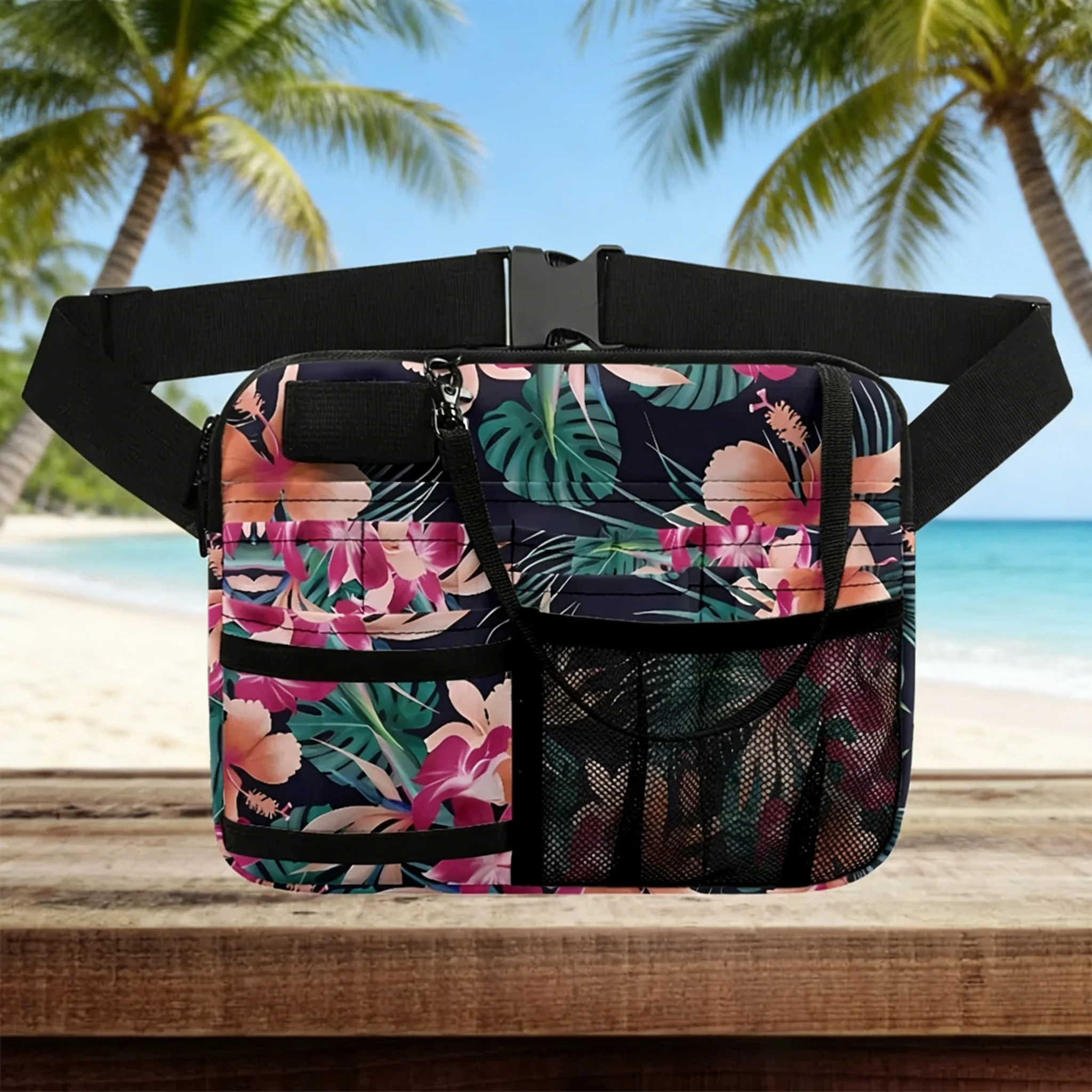 Colorful Cartoon Nurse Fanny Pack Cute Medical Print Organizer Belt for Gift