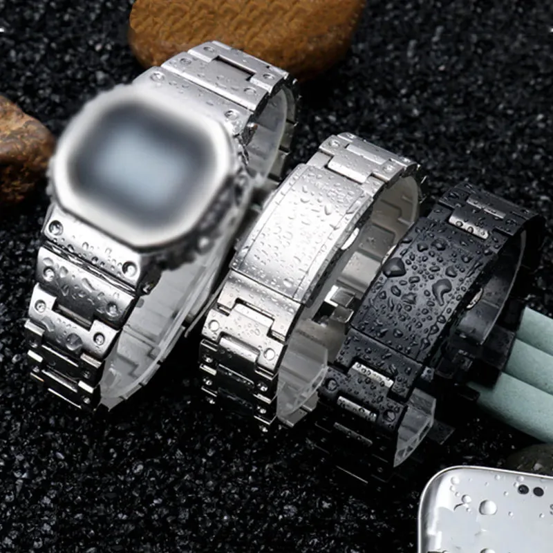 For casio g-shock GMW-B5000 GM-B2100 GMB2100 GMC-B2100 MRG-B2100D wirst band Solid steel strap 316L Stainless steel watch band