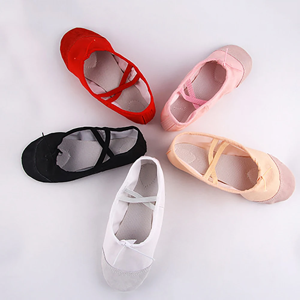 1Pair Adult Kid Ballet Shoes Canvas Soft Sole Ballerina Ballet Dance Slippers Children Practise Ballerina Shoes Woman Dance Shoe