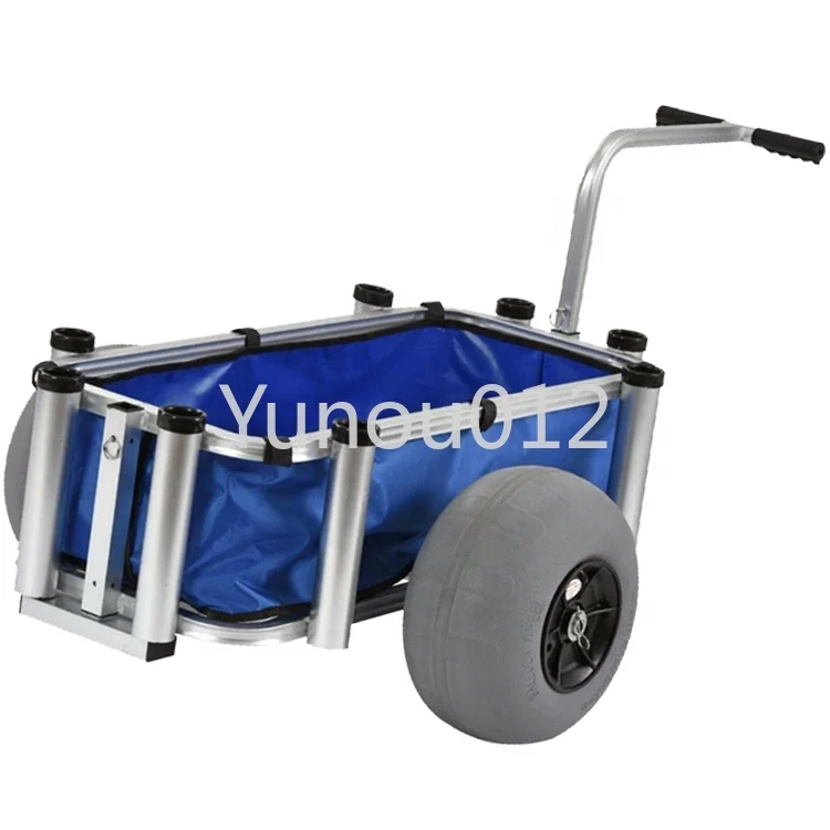 Outdoor Camping Beach Foldable Folding Fishing Aluminium Balloon Wheels Wagon Trolley