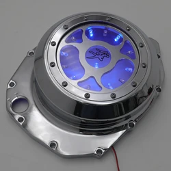 Motorcycle Blue LED See Through Engine Clutch Cover For Suzuki 1999-2022 GSX1300R Hayabusa B-king 2008-2009 Aftermarket