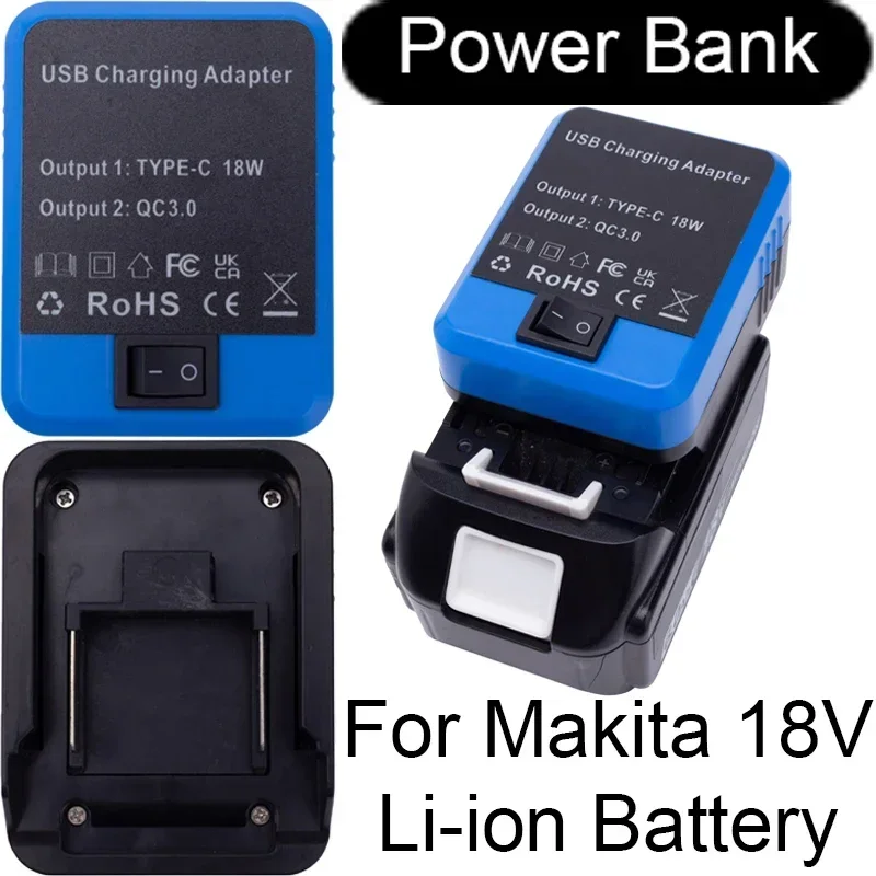 

Mobile power adapter for Makita 18V Li-ion battery adapter mobile phone fast charging power tool accessories
