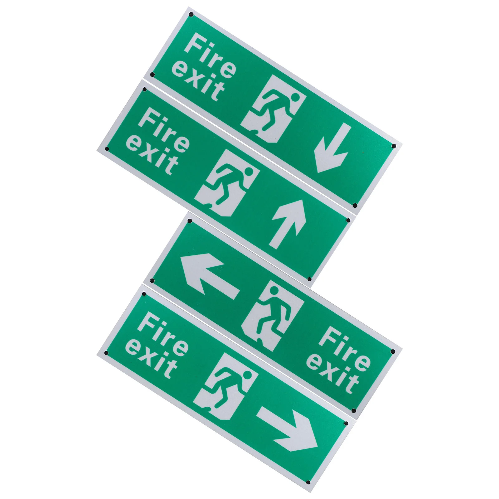 

4 Pcs Safe Exit Sign Adhesive Fire Indicator Sticker Signage Decal Stickers 10cm The Signs Aluminum Alloy Mall Supplies