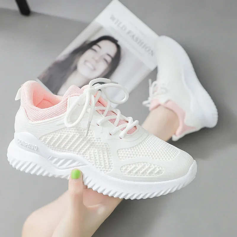 2024 Spring Trend Shoes for Women Sneakers Chunky Lace Up Casual Running Shoes Women Summer Mesh Vulcanized Shoes Zapatos Mujer