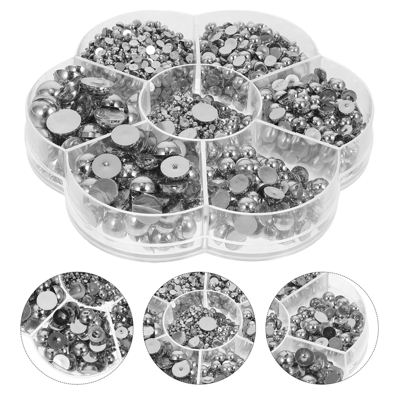 

1 Box Resin Semicircle DIY Charms Premium Simulated Pearl Decors for Hairpins Nail Art Phone Case Craft Accessories