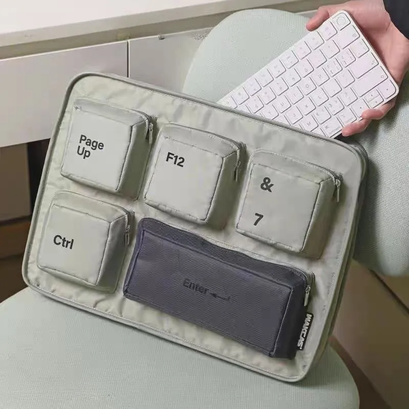 Ins Inflatable Keyboard Design Laptop Bag Unique Creative 13 16 Inch MacBook Pro 14 Case Multi Function Crossbody Laptop Sleeve