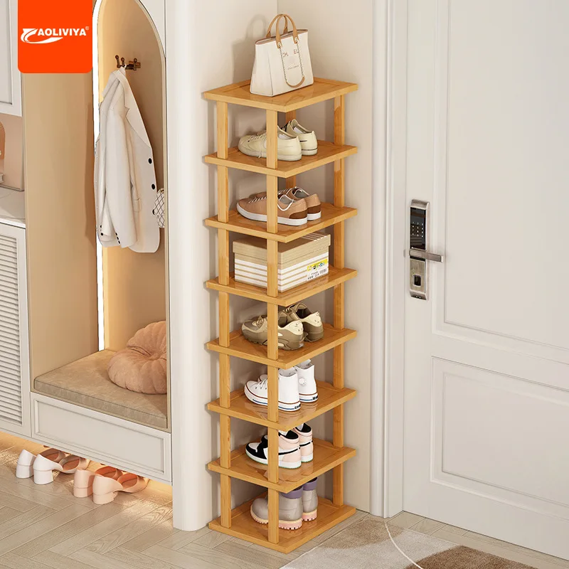 Aoliviya Bamboo Shoe Rack Simple Entrance Home Dormitory Storage Economical 2022 New Hot Storage Small Shoe Cabinet