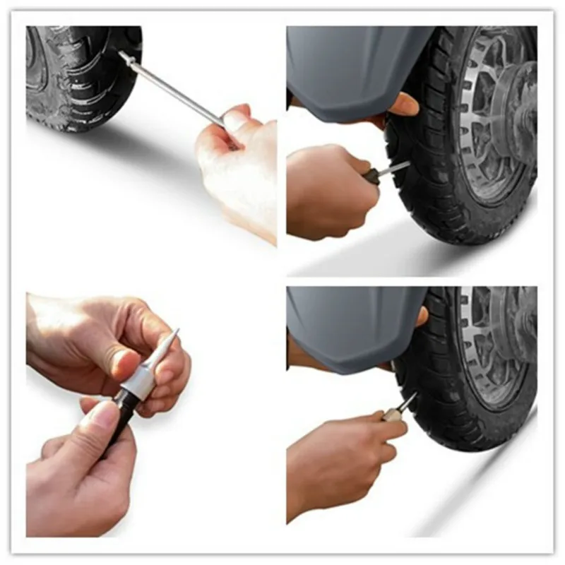Plugger de réparation de roue de moto, kit d\'outils de voiture, prise de pièce plus lente, buse de sonde