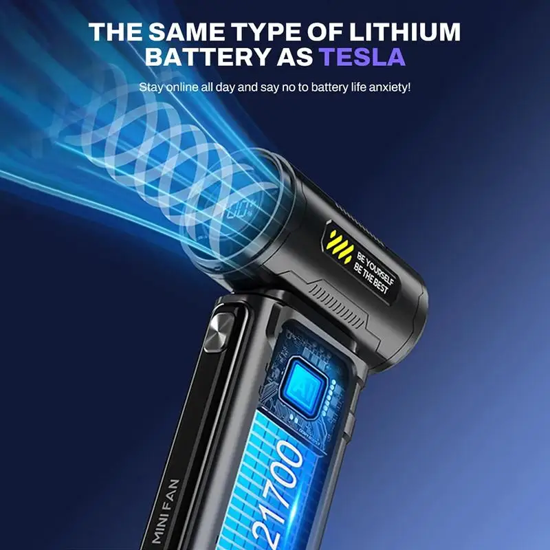 Wiatrak Xiaomi 400000RPM, mocny, bezszczotkowy turbo wiatrak do odkurzania kurzu, wyświetlacz baterii, szybki, ręczny, cichy, wydajny dmuchawa. ﻿