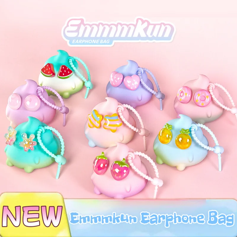

Genuine In Stock Emmmkun Earphone Bag Series Blind Box Toys Cartoon Cute Toy Silicone Earphone Protective Girl Birthday Gift