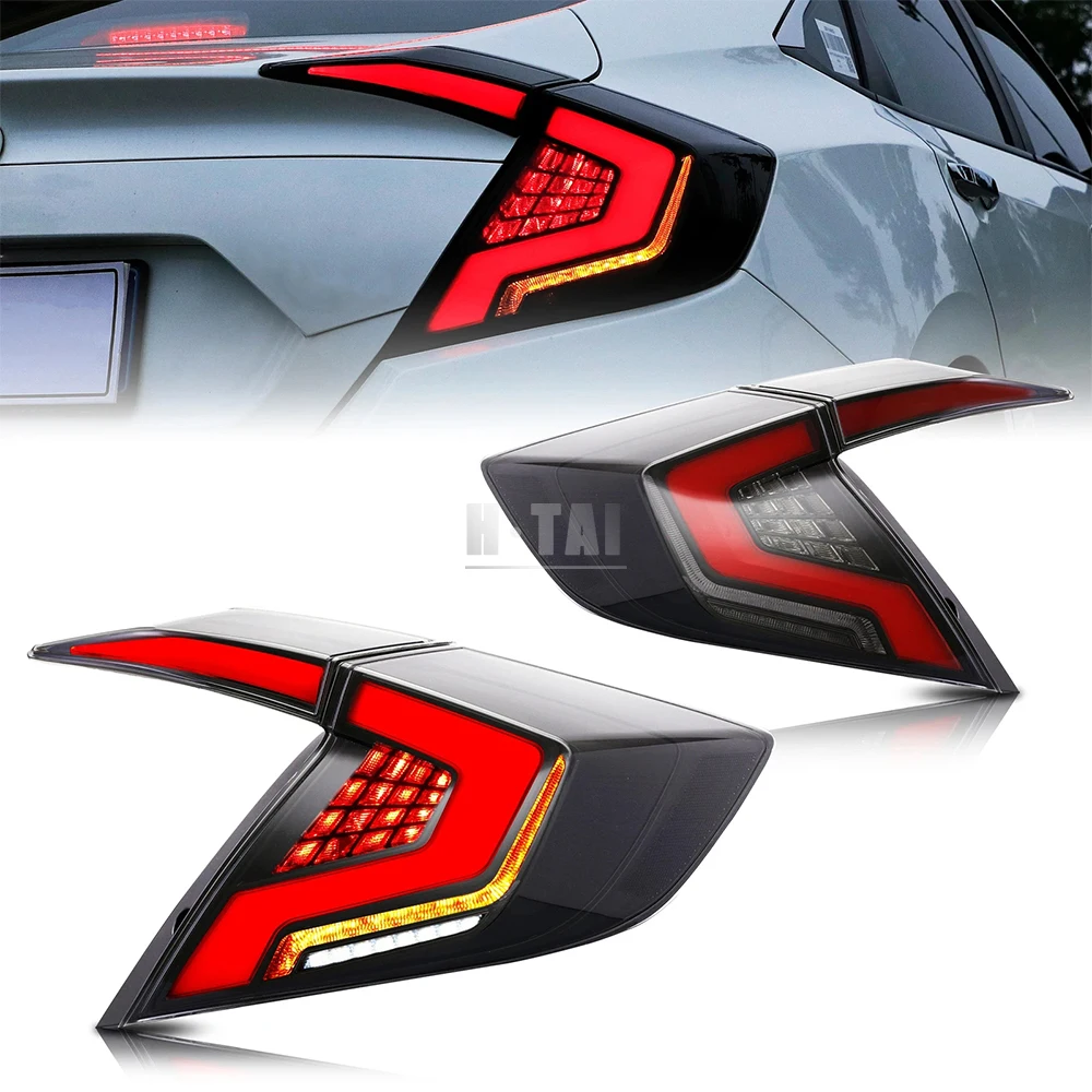 

Pair Tail Light Assembly For Honda Civic 10th 2016-2021 Taillights LED Tail Lamp Brake Light Driving Lights Streamer Turn Signal