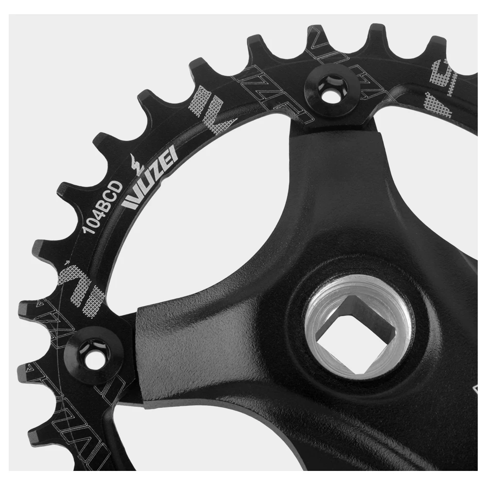 Prowheel Mountainbike Kurbelgarnitur mit Vierkantloch 170/75mm 32/34/36/38/40/42/44/46/48/50/52T Kettenblatt 104BCD 1x8/9/10/11/12S MTB Kurbelsatz – Detail 14