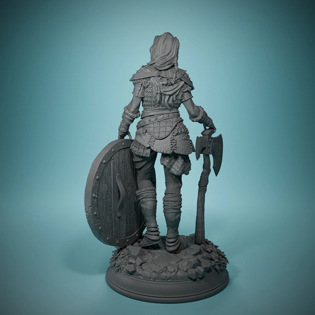 Elite Shieldmaiden Freya o Temido D & D Miniatura Resina Tabletop Miniaturas, perfeito para jogos de mesa e RPG