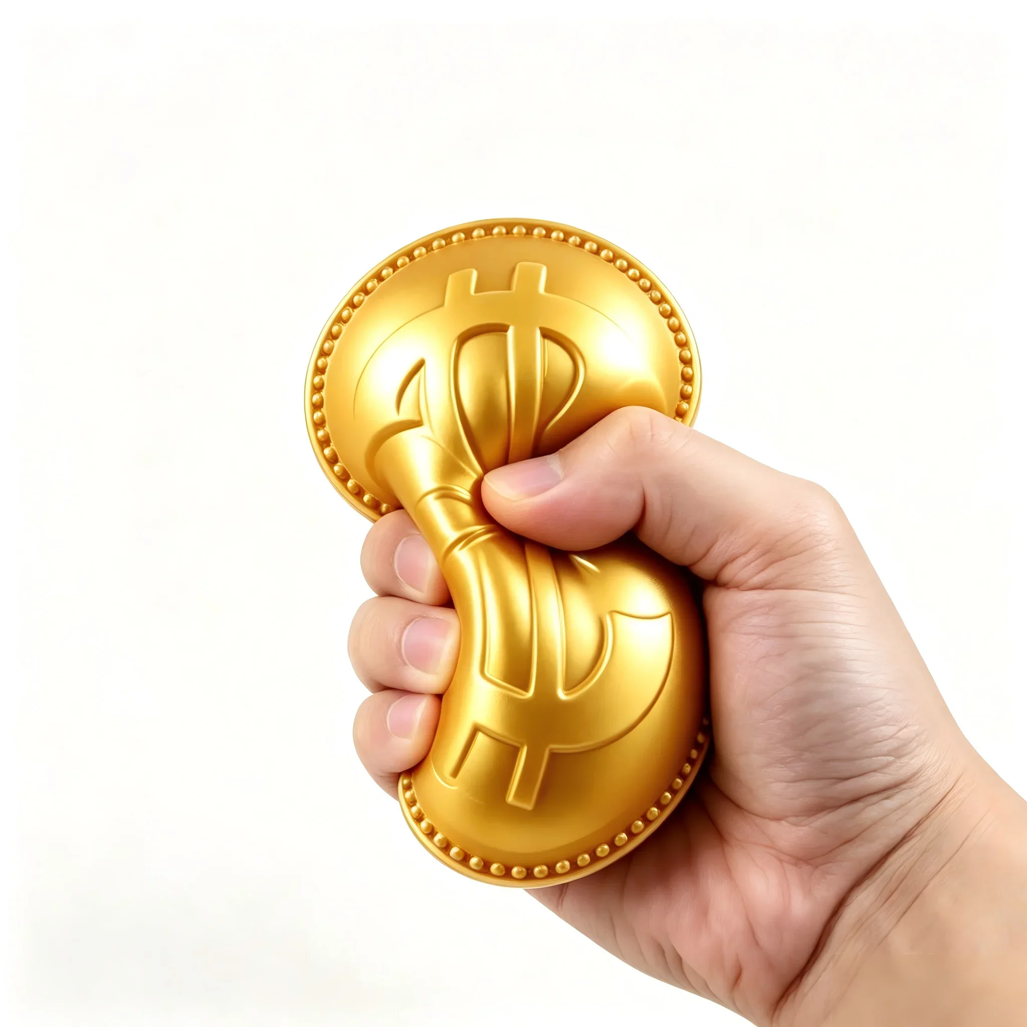 NEW! Golden Money Bag Fidget Squeeze Soft TPR Stretchable Deformable Money Pouch Shape Stress Relief Funny Novelty Gift