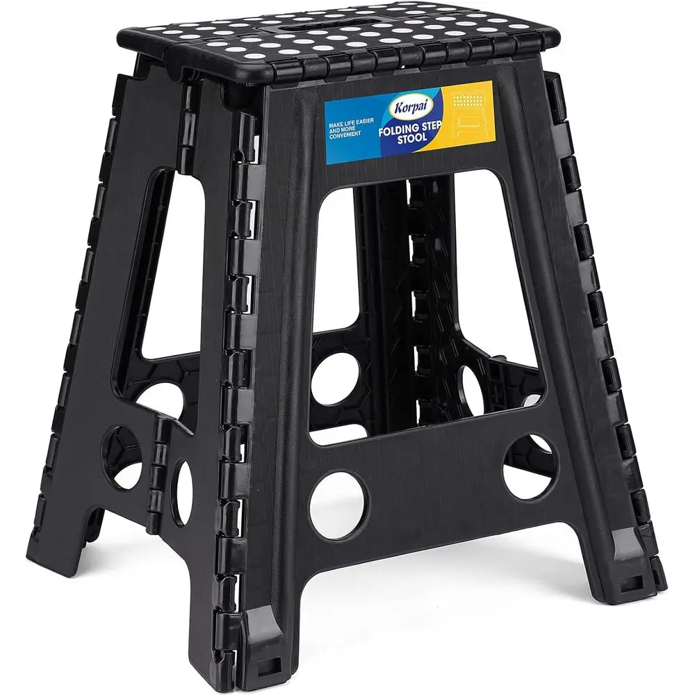 

18" olding Step Stool or Adults and Kids Holds Up to 300 lbs,Non-Slip olding Stools with Portable Handle, Compact Plastic oldabl